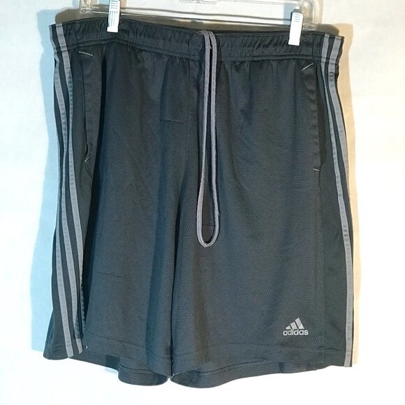 Adidas Gray Athletic Workout Training Track Shorts - Picture 1 of 10